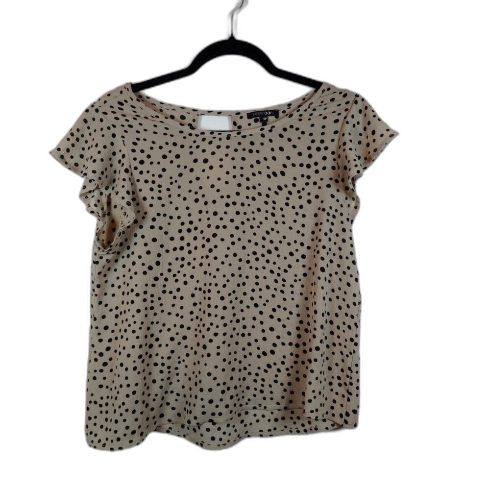 Cottagecore Polka Dot Womens Top Size Small Petite Blouse